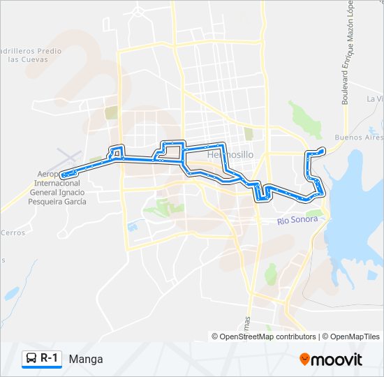 R-1 Bus Line Map