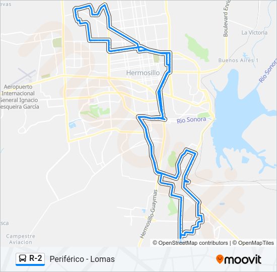 Mapa de R-2 de autobús