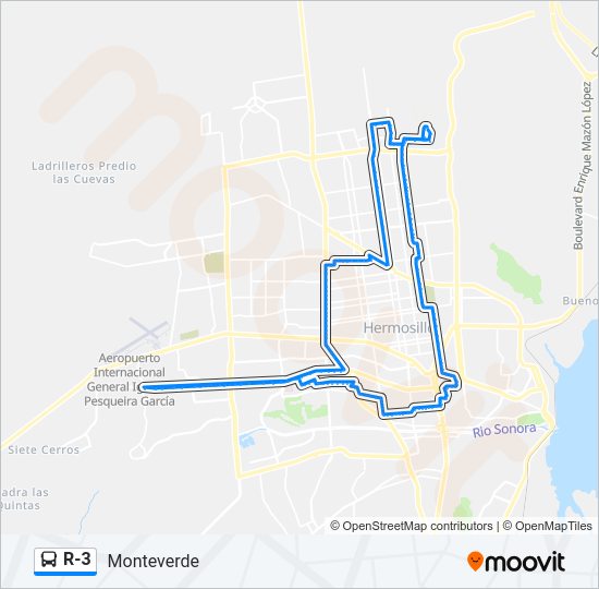 Mapa de R-3 de autobús