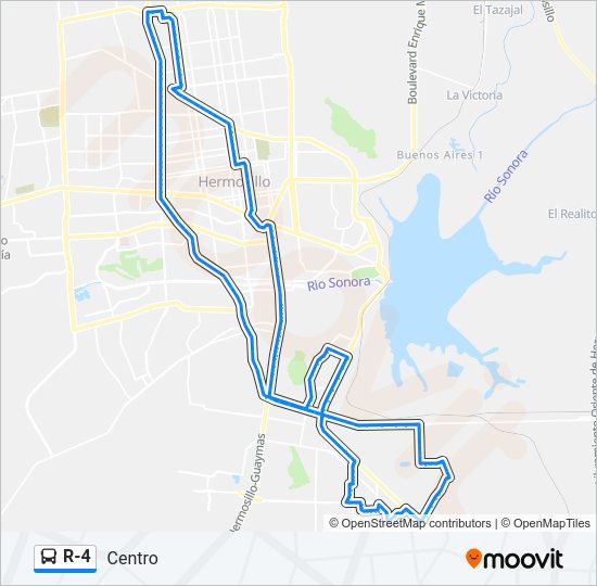 Mapa de R-4 de autobús