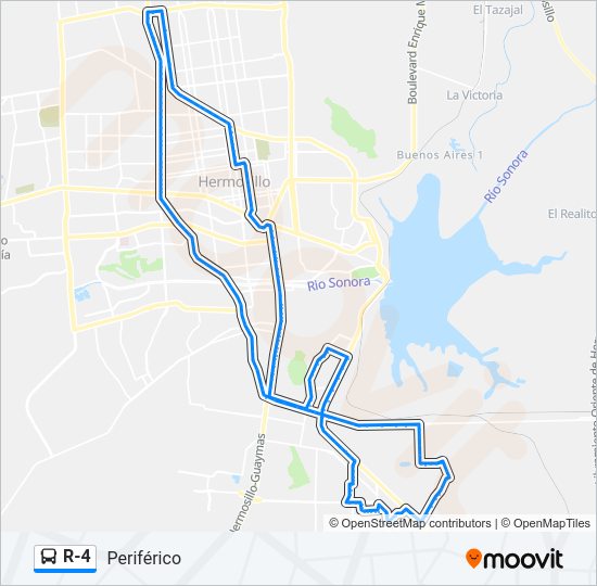 Mapa de R-4 de autobús