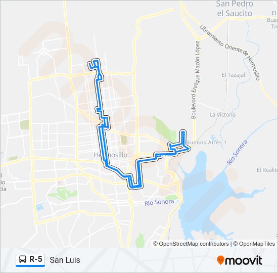 R-5 Bus Line Map