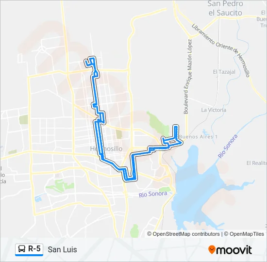 R-5 Bus Line Map