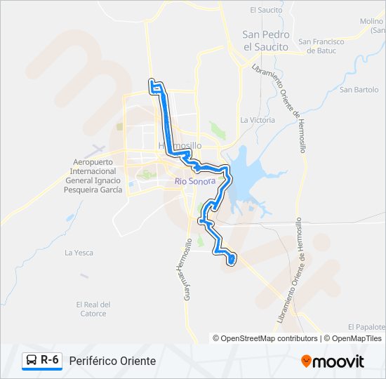 R-6 Bus Line Map