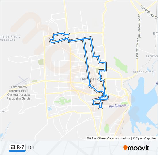 R-7 Bus Line Map