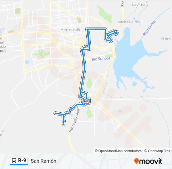 R-9 Bus Line Map