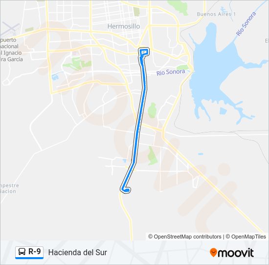 R-9 Bus Line Map