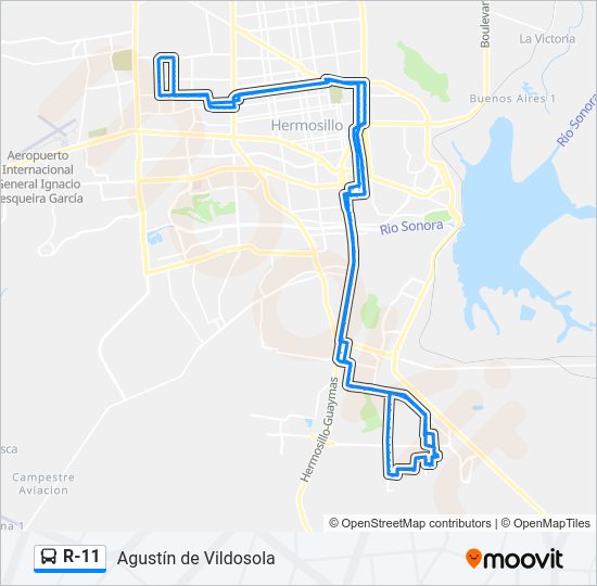 R-11 Bus Line Map