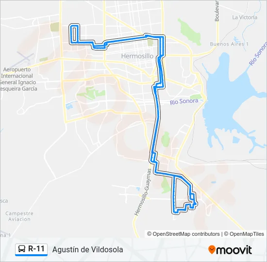 R-11 Bus Line Map