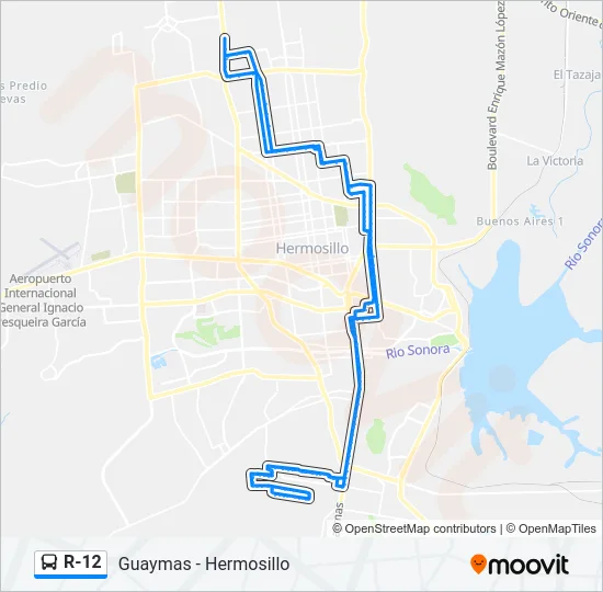 R-12 Bus Line Map