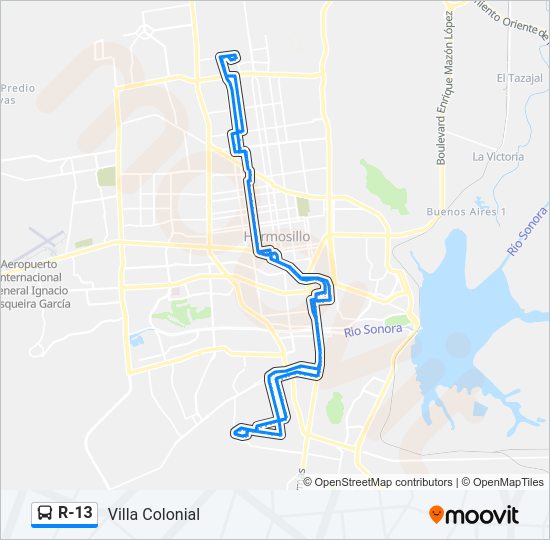 R-13 Bus Line Map
