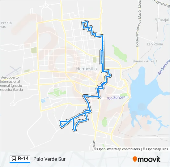R-14 Bus Line Map