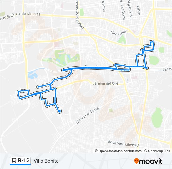 R-15 Bus Line Map