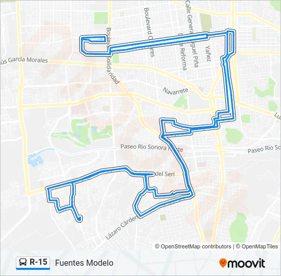 R-15 Bus Line Map