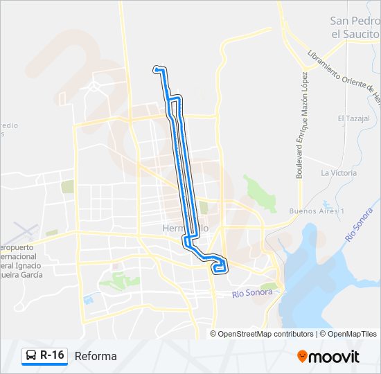 R-16 Bus Line Map