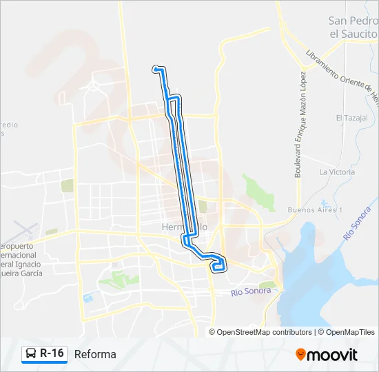 R-16 Bus Line Map