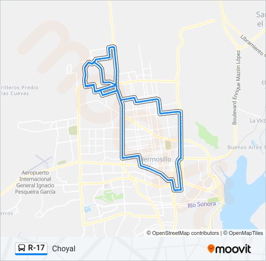 Mapa de R-17 de autobús