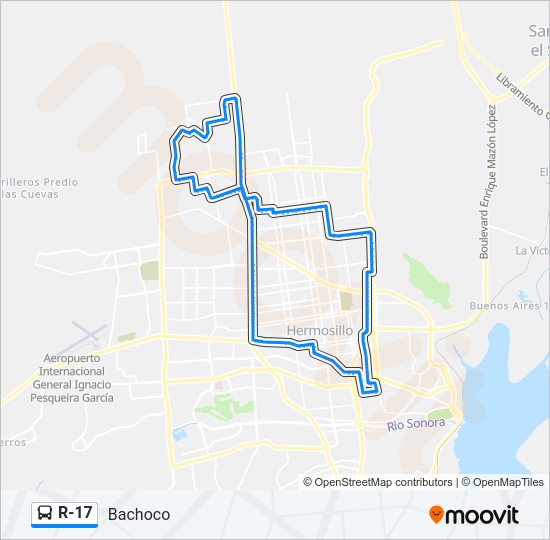 Mapa de R-17 de autobús