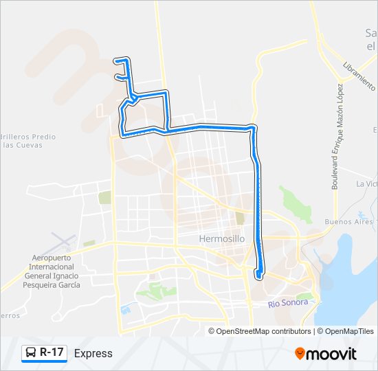 R-17 Bus Line Map