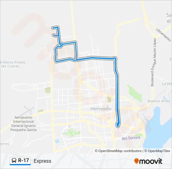 R-17 Bus Line Map