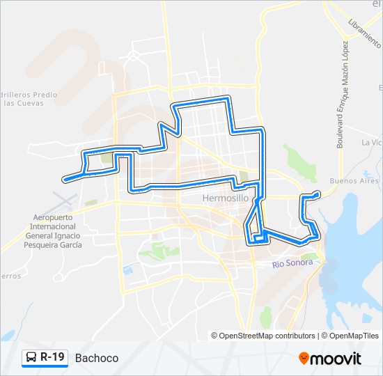Mapa de R-19 de autobús