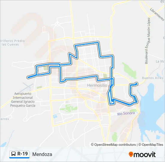 R-19 Bus Line Map