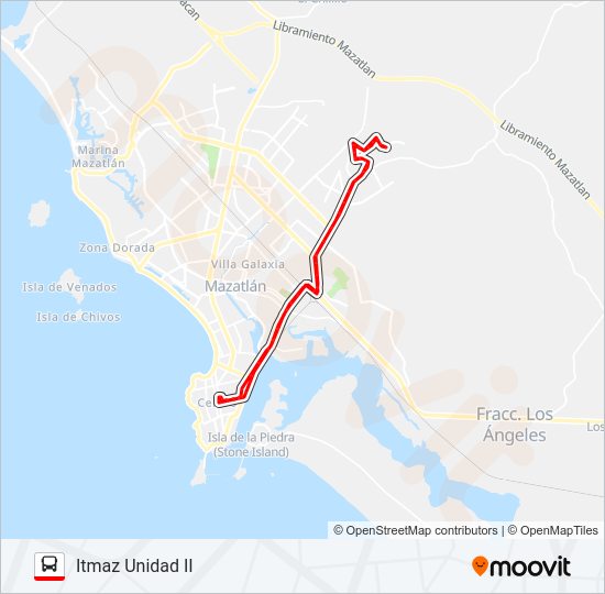 Mapa de PRADERA DIRECTO MERCADO MUNICIPAL PINO SUAREZ - ITMAZ UNIDAD II de autobús
