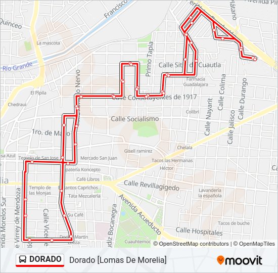 Mapa de DORADO de autobús