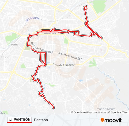 Mapa de PANTEÓN de autobús