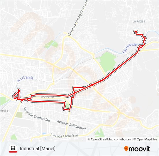Mapa de INDUSTRIAL de autobús