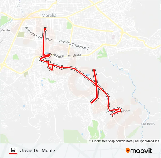 JESÚS DEL MONTE Bus Line Map