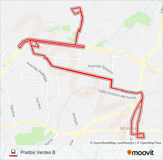PRADOS VERDES B Bus Line Map