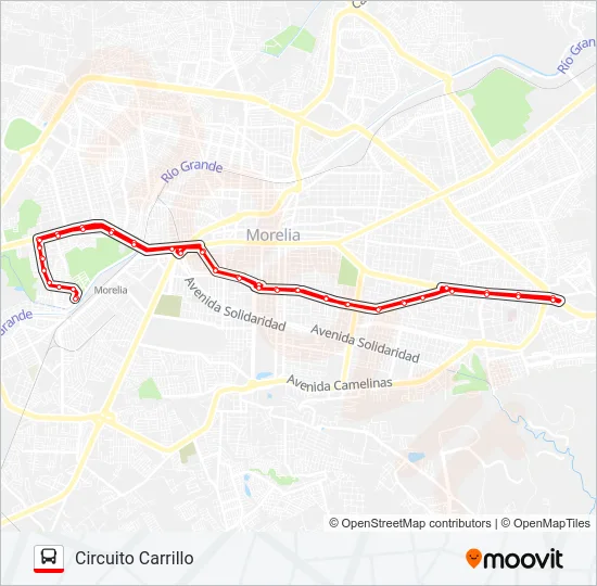CIRCUITO CARRILLO Bus Line Map