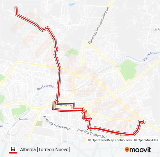 ALBERCA [TORREÓN NUEVO] Bus Line Map