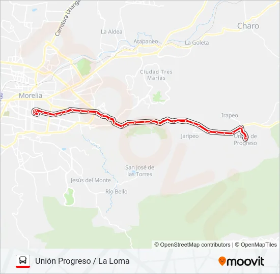 UNIÓN PROGRESO / LA LOMA Bus Line Map