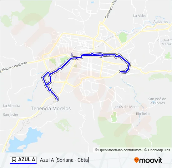 AZUL A Bus Line Map