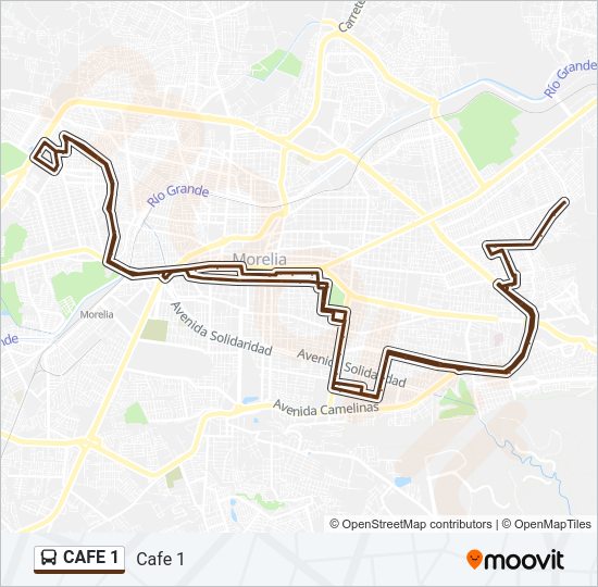 Mapa de CAFE 1 de autobús