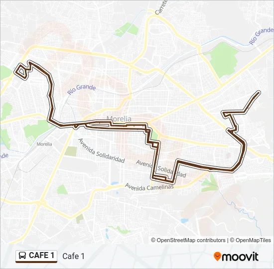 CAFE 1 Bus Line Map
