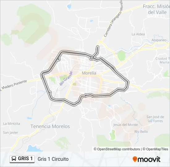 GRIS 1 Bus Line Map