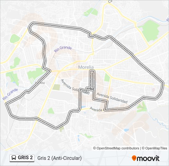 Mapa de GRIS 2 de autobús