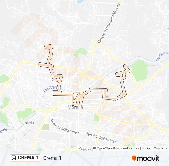 Mapa de CREMA 1 de autobús