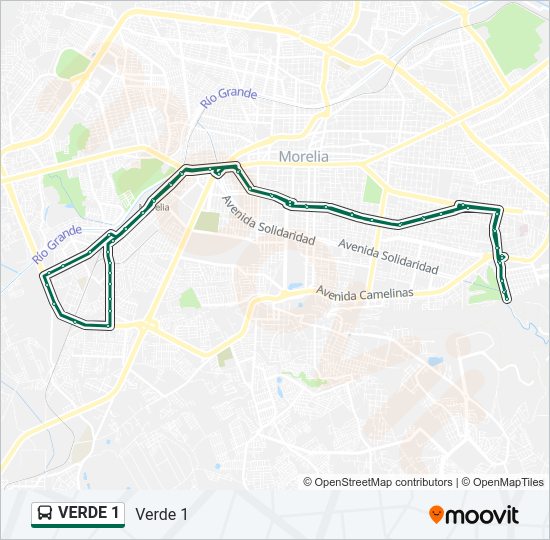 Mapa de VERDE 1 de autobús