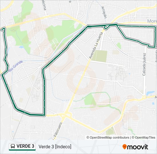 Mapa de VERDE 3 de autobús