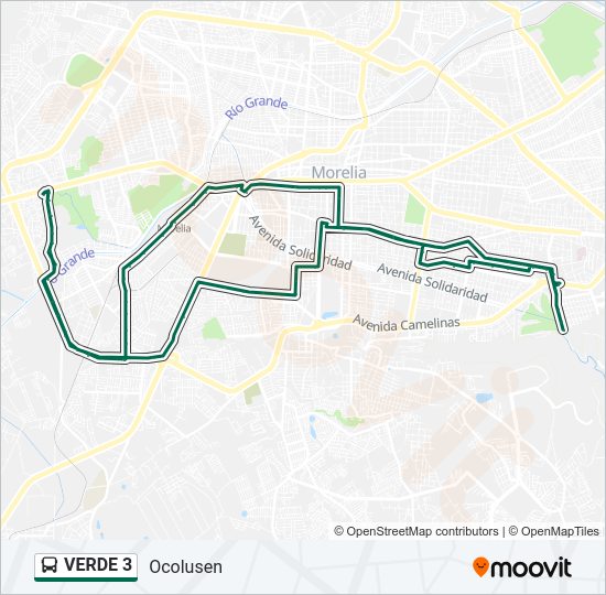 Mapa de VERDE 3 de autobús
