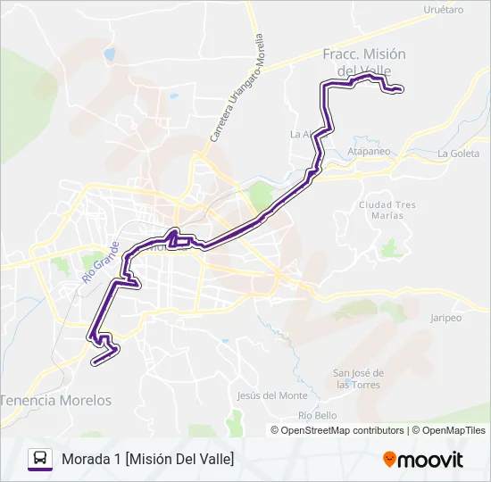 MORADA 1 Bus Line Map