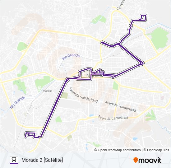 Mapa de MORADA 2 de autobús