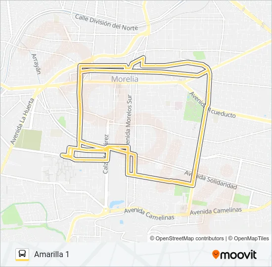 AMARILLA 1 Bus Line Map