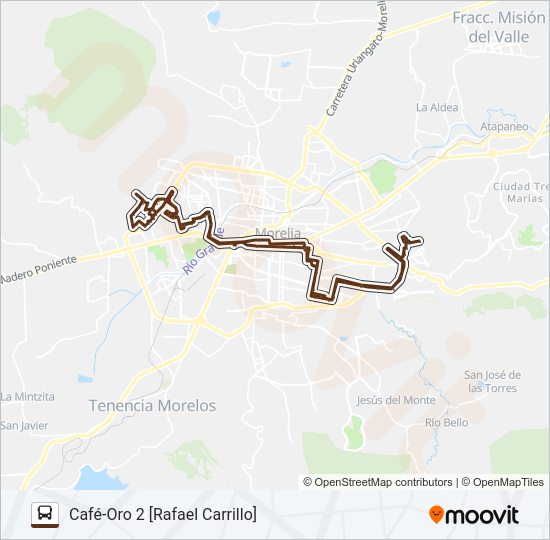 Mapa de CAFÉ-ORO 2 de autobús