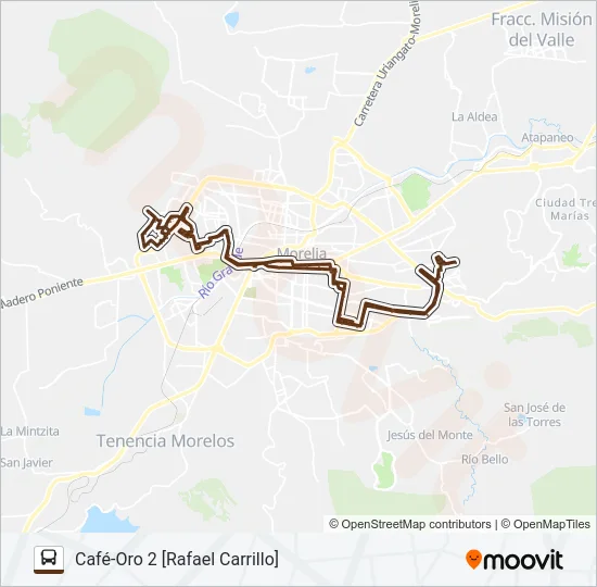 CAFÉ-ORO 2 Bus Line Map