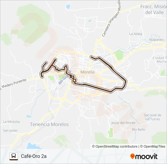 CAFÉ-ORO 2A Bus Line Map